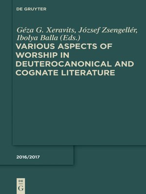 cover image of Various Aspects of Worship in Deuterocanonical and Cognate Literature